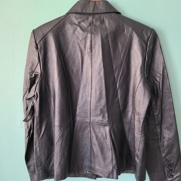 East 5th Leather Black Leather Jacket Size Large NWT - Picture 6 of 9